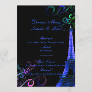 PixDezines la tour eiffel/paris/Neon Lights Menu