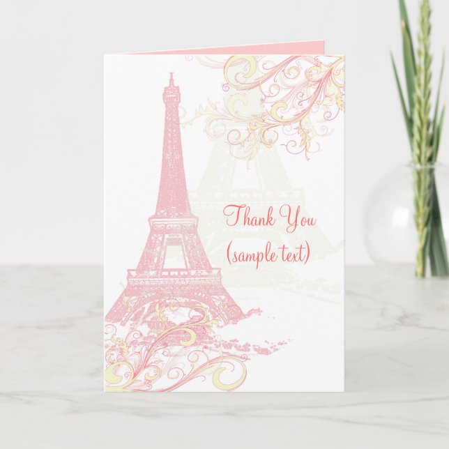 PixDezines la tour eiffel/paris Thank You Card (Front)