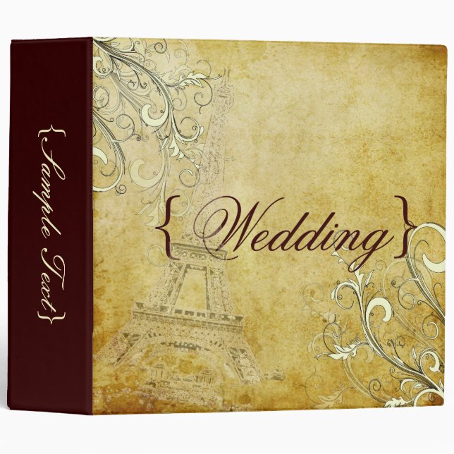 PixDezines La Tour Eiffel+Vanilla Swirls Binder (Front/Spine)