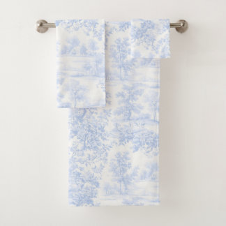 PixDezines Landscape Chinoiserie, Light Blue Bath Towel Set