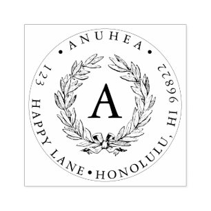 PixDezines Laurel Wreath Rubber Stamp