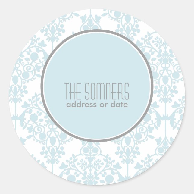 PixDezines leila damask, DIY colours Classic Round Sticker (Front)