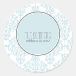 PixDezines leila damask, DIY colours Classic Round Sticker