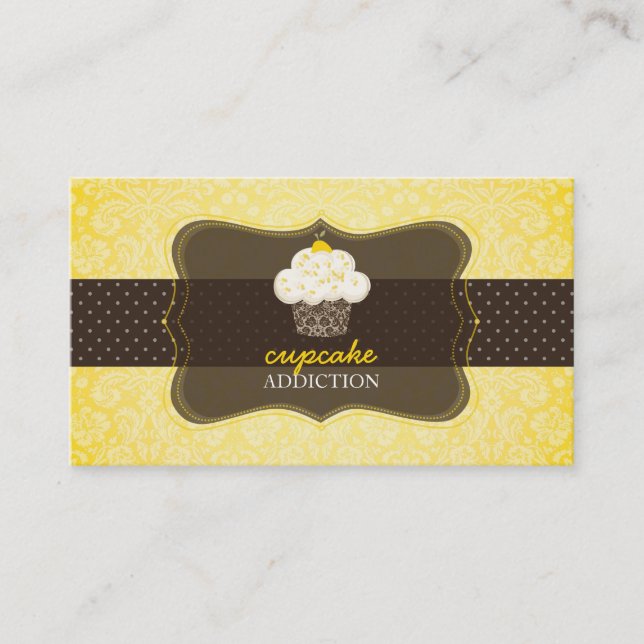 PixDezines lemon zest cupcake/pâtisserie Business Card (Front)
