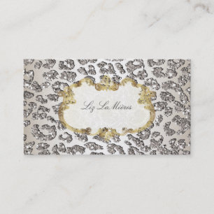 PixDezines leopard/champagne/pearl stock Business Card