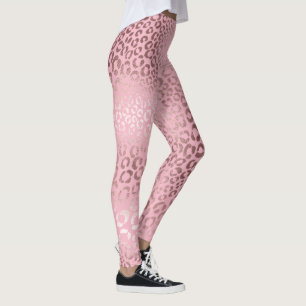 PixDezines Leopard/Faux Rose Gold/DIY background Leggings