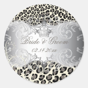 PixDezines Leopard+pearl tournoie des autocollants