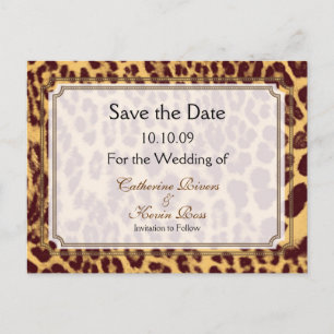 PixDezines Leopard print/DIY text/ save the date Announcement Postcard