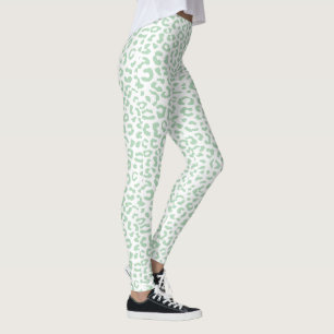 PixDezines Leopard Print/Mint Green Leggings