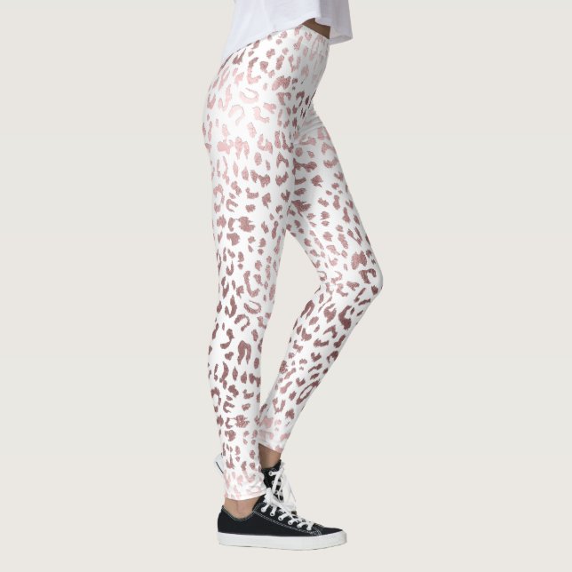 PixDezines Leopard Print/Rose Gold Tone Leggings (Right)