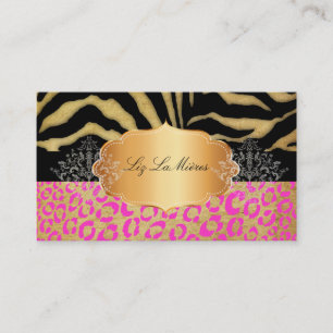 PixDezines léopard rose Vintage, étiquette zèbre+o