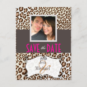 PixDezines Leopard, Save Date Photo cartes postale