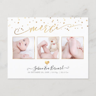 PixDezines les Étoiles D'or Remerciements Postcard