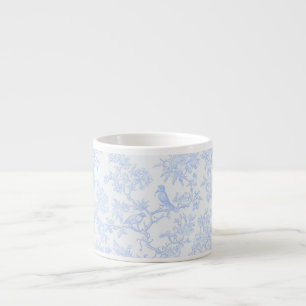 PixDezines Light Blue Chinoiserie, Bird Peonoies Espresso Cup