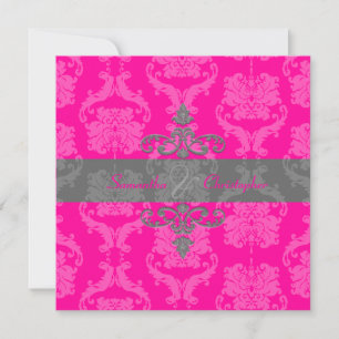 PixDezines Liliana Damask, customizable background Invitation