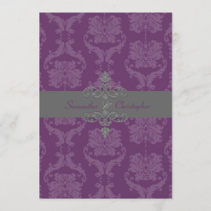 PixDezines Liliana Damask, customizable background Invitation