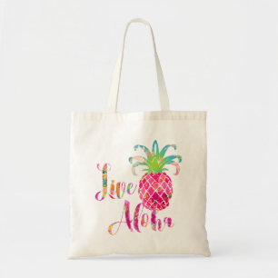 PixDezines Live Aloha Pineapple Tote Bag