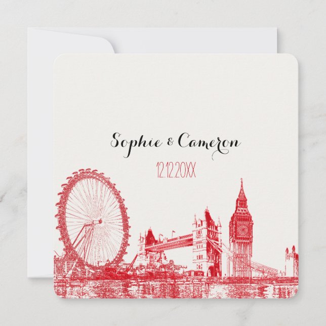 PixDezines london/DIY background colour Invitation (Front)