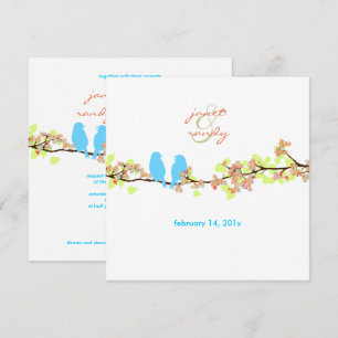 PixDezines LOVE BIRDS/BLUE/DIY BACKGROUND Invitation