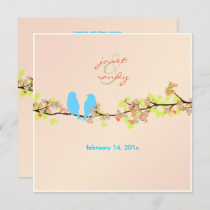 PixDezines LOVE BIRDS/BLUE/DIY BACKGROUND Invitation