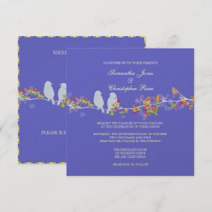 PixDezines LOVE BIRDS/DIY BACKGROUND COLOR Invitation