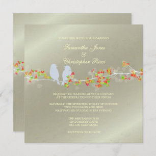 PixDezines LOVE BIRDS/DIY BACKGROUND COLOR Invitation