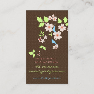 PixDezines love birds+dogwood branch/diy colours Business Card