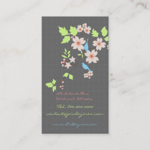 PixDezines love birds+dogwood branch/diy colours Business Card