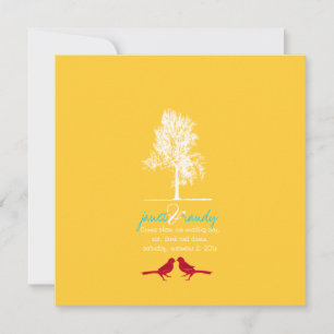 PixDezines Love Birds, Red, Oak Tree/DIY colour! Invitation