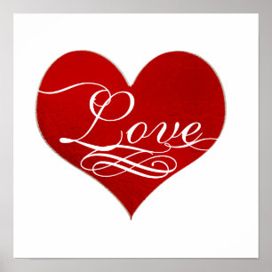 PixDezines Love Red Heart Poster