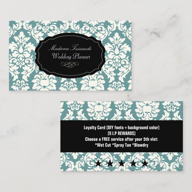PixDezines loyalty cards/versailles damask Card (Front/Back)