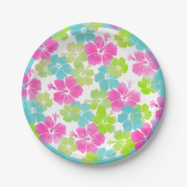 PixDezines luau/hibiscus Paper Plate (Front)