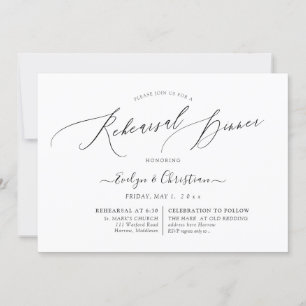 PixDezines Luxe Calligraphy Rehearsal Dinner Invitation
