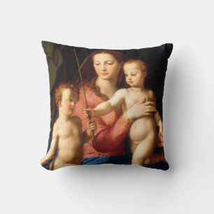 PixDezines madonna/jesus/jean baptist/bronzino Throw Pillow