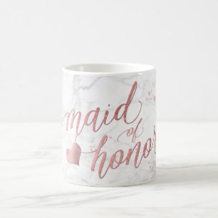 PixDezines Maid of Honour/Faux Rose Gold/Fun Scrip Coffee Mug