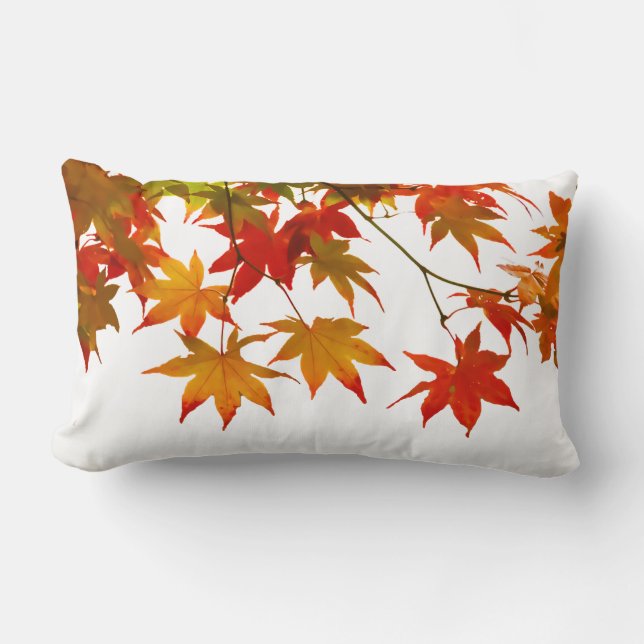 PixDezines maple leaves/diy background colours Lumbar Pillow (Front)