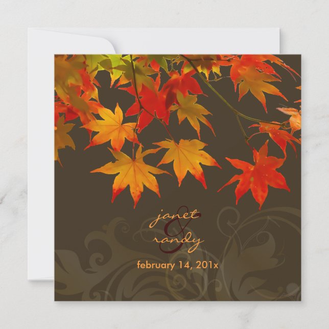 PixDezines maple leaves/fall event Invitation (Front)