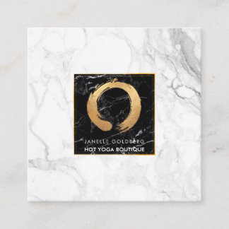 PixDezines Marble/Circle of Life/Faux Gold Square Business Card
