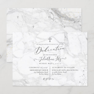 PixDezines Marble Dedication Invitation