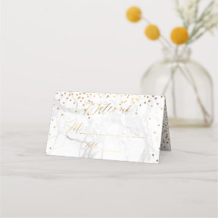 PixDezines Marble Faux Gold Confetti Place Card
