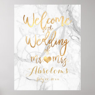 PixDezines Marble/Faux Gold/Reception Poster