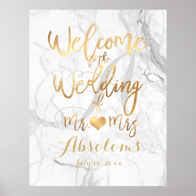 PixDezines Marble/Faux Gold/Reception Poster (Front)