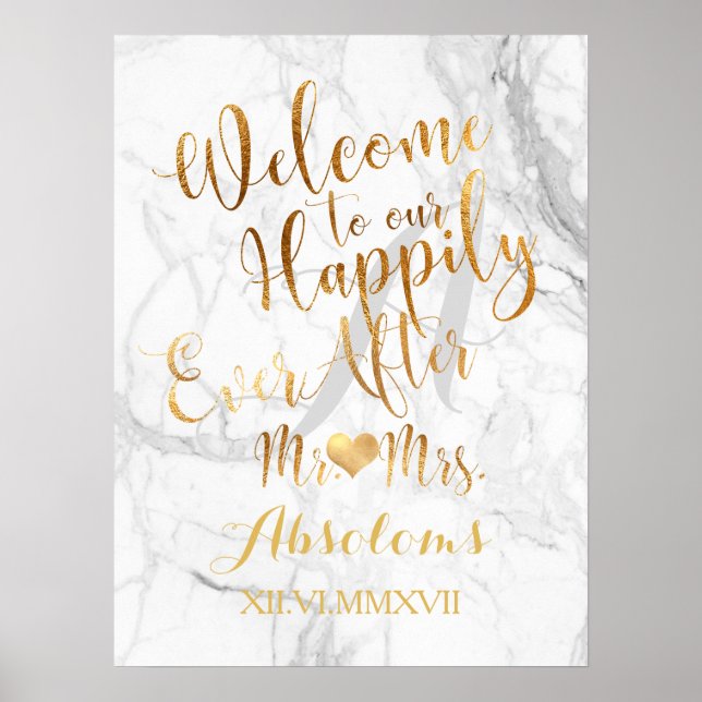 PixDezines Marble/Faux Gold/Reception Poster (Front)