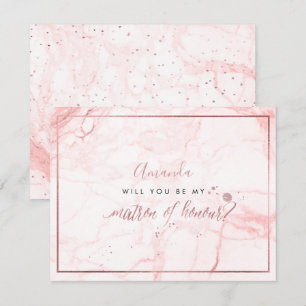 PixDezines Marble+Faux Rose Gold, Matron Invitation