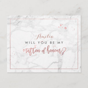 PixDezines Marble /Faux Rose Gold Will you be. Invitation