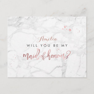 PixDezines Marble /Faux Rose Gold Will you.. Invitation