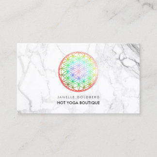 PixDezines Marble/Flower of Life/Faux Foil Business Card