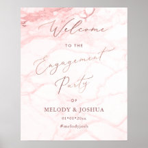 PixDezines Marble Rose Gold  Welcome Engagement