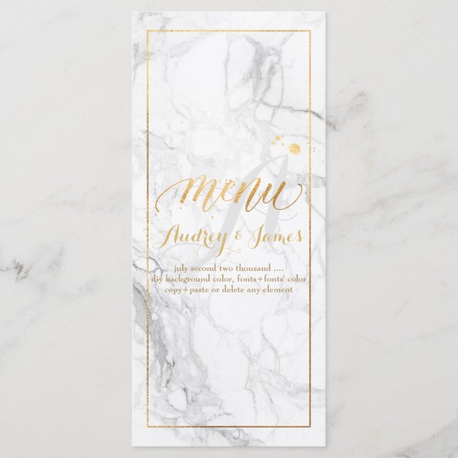 PixDezines Marble/Shine Menu/Faux Gold Menu (Front)
