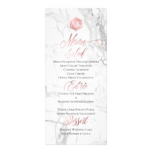 PixDezines Marbre/Faux Rose Gold Honeycomb Menu